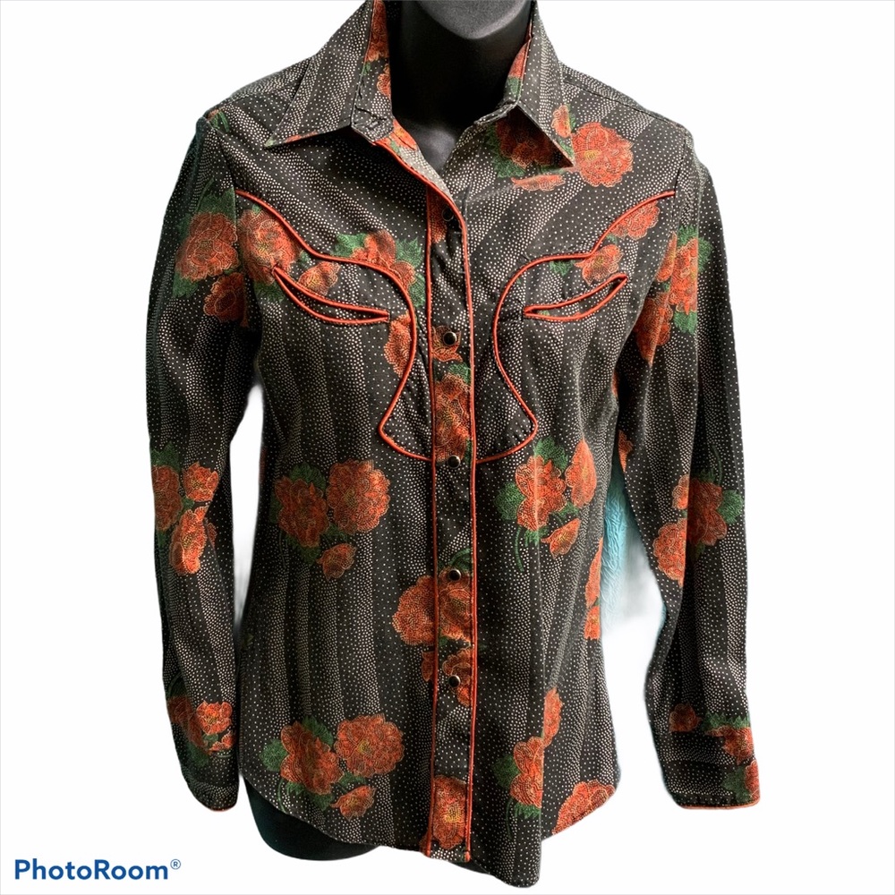 VTG Tem Tex Western Rodeo Snap-front Shirt Small